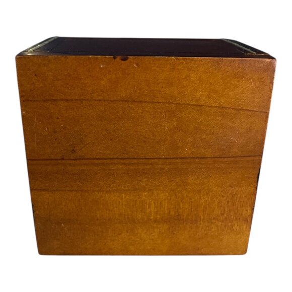 Handcrafted Wood Tea Box – Ecuador Inlaid Design – “Té” Storage – Colorful Marqu - Picture 4 of 5